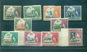 Lesotho - Sc# 5-14. 1966 QEII Definitives. MNH $13.10.