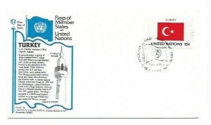 United Nations #325 15c Flag Series 1980, Turkey, Aristocrat Cachets FDC