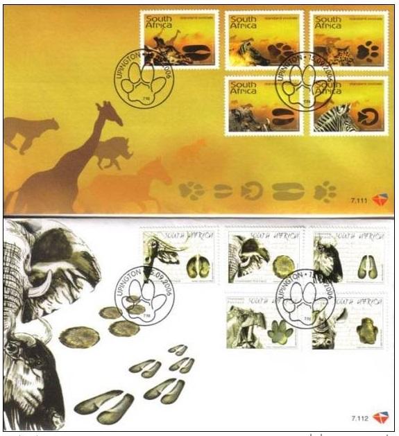 South Africa 2006 2 FDC Animal Dinosaur Giraffe Zebra Mammal Fauna Nature Stamps