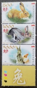 *FREE SHIP Indonesia Year Of Rabbit 2011 Lunar Chinese Zodiac (stamp color) MNH