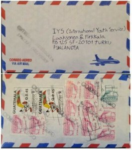 A) 1994, GUATEMALA, SPECIAL DELIVERY, SHIPPED TO FINLAND, AIRMAIL, MIGUEL ANGEL 