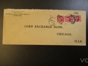 1894 New York to Chicago Illinois Corn Exchange Bank Overprint Advertising Cover