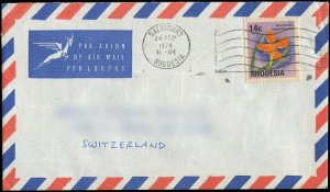 Rhodesia 1974 Flower Stamp on Cover (166)