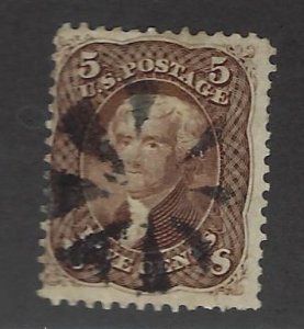 U.S.A  SC#67 Used Black NY Cancel Fine...A serious spot!