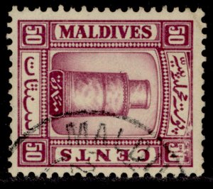 MALDIVE ISLANDS GV SG19B, 50c purple, FINE USED. Cat £28. WMK SIDEWAYS