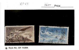 Ireland, Postage Stamp, #C1-C2 Used, 1949 Airmail, Angel Rock Cashel (AM)