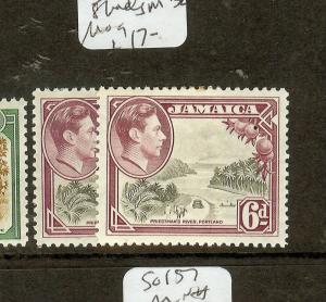 JAMAICA  (P0508B) KGVI 6D  SG128X2 BK SHADES     MOG