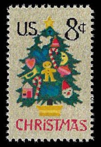 U.S.  #1508 MNH; 8c Christmas Tree in Needlepoint (1973) (4)