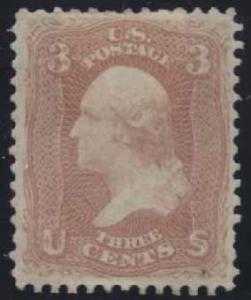 US Scott #65 Mint, VF, Nibble, Hinge Remnant