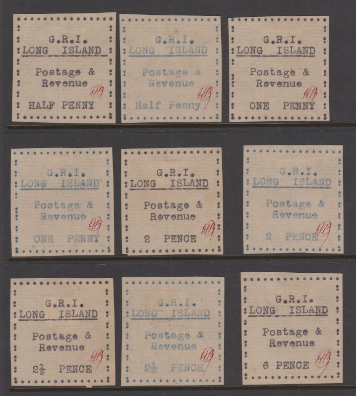 Long Island Rare Type-set Issues but probably forgeries