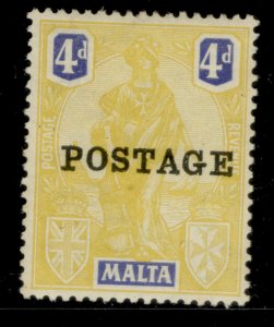 MALTA GV SG150, 4d yellow & bright blue, M MINT. Cat £27. 