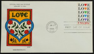 U.S. Used Stamp Scott #2072 20c Love Collins First Day Cover (FDC)