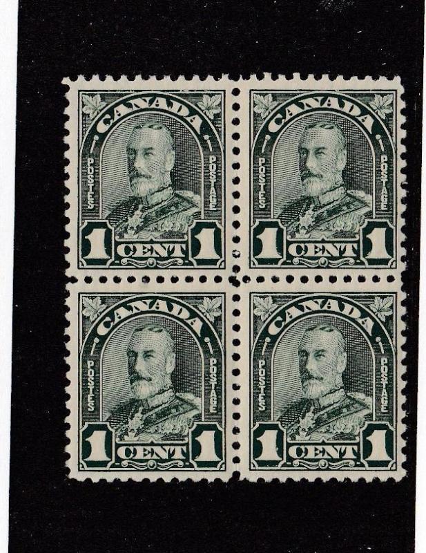 CANADA # 163VF-MNH KGV 1ct BLOCK OF 4 CAT VALUE $24