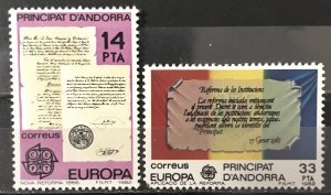 Andorra(SP) 1982 #143-4  MNH, CV $1.10