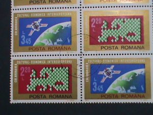 ROMANIA STAMP-1974 SC# 2483-4 INTER EUROPEAN CULTURAL ECONOMY-CTO BLOCK OF 6-