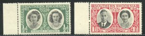 Southern Rhodesia Scott 65-66 Unused HOG - 1947 Royal Family Visit Set