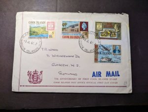 1967 Cook Islands Airmail Cover Rarotonga to Glasgow W2 Scotland