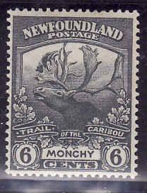 Newfoundland #12664 - Scott cat. #120 - 6c grey Caribou - couple of small tone m