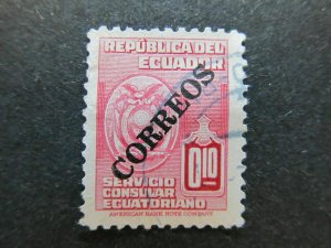 1951 A4P47F79 Ecuador Surch 20c on 25c Used-