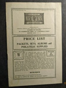 1912 NEW ENGLAND STAMP Co PRICE LIST Boston, Mass 16 pages