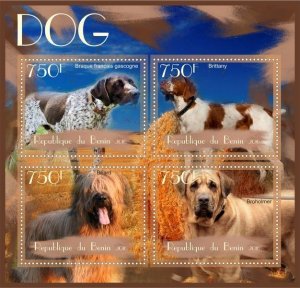 Stamps. Fauna Domestic DOGS  1+1 sheets perforated 2016 year Benin