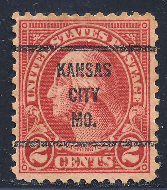 Kansas City MO, 634A-63 Bureau Precancel, 2¢ Washington