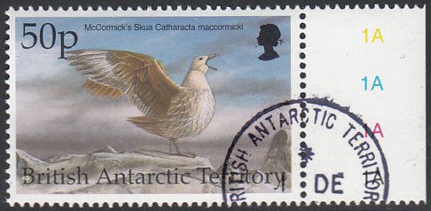 British Antarctic Territory 1998 used Sc #271 50p McComick's skua Birds