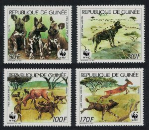 Guinea WWF African Wild Dog 4v 1987 MNH SC#1069-1072 SG#1325-1328 MI#1194-1197