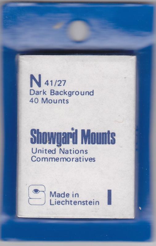 Showgard Stamp Mounts N 41/27 Black UN & Commemorative Stamps Pack Of 40 NEW