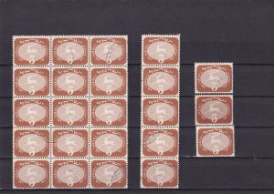 SA24d Israel 1952 Running Deer, Postage Due, used block and stamps