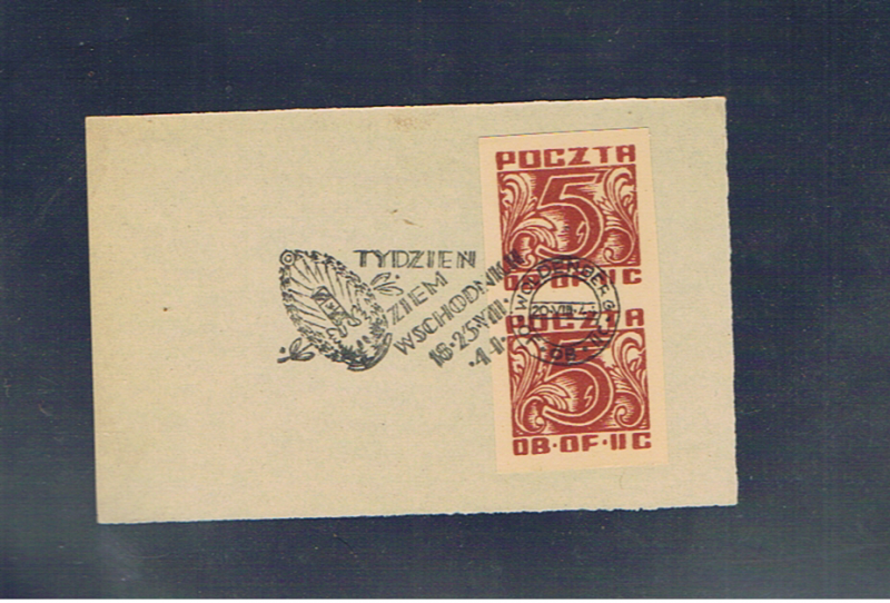 WOLDENBERG OFLAG 11C 5f pair affixed to paper plus one copy unused