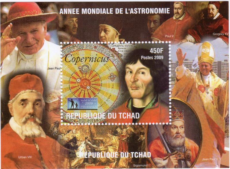 Chad 2009 Copernicus/International Year Astronomy/Pope John-Paul II  S/S PERF.