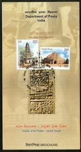 India 2018 Vietnam Joints Issue Ancient Arch Sanchi Stupa Pagoda Cancelled Folde