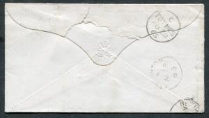 Great Britain Postal History Cover - 1865 SG #43 Plate 74 - 807 Totnes CDS