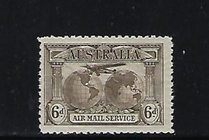 AUSTRALIA SCOTT #C3 1931 6P (OLIVE BROWN ) AIR MAIL- MINT NEVER HINGED