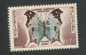 Madagascar; Scott 308; 1960;  Unused; NH; Butterflies