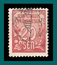 Indonesia 1951 Numerals, 20s used  375,SG618