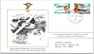 HISTORY OF AVIATION TOPICAL FIRST DAY COVER SERIES 1978 - TURKS & CAICOS 6c  35c