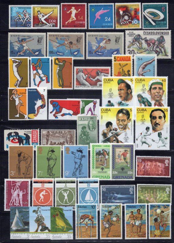 Sports Stamp Collection MNH Baseball Hockey Boxing Fencing ZAYIX 0524S0019