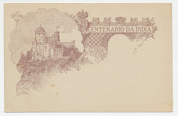 Postal stationery Mozambique 1898 Centenary from India - Castello da Pena