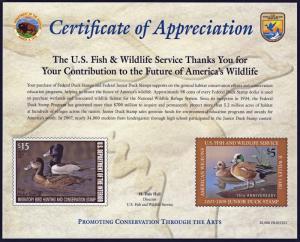 2017 Federal Duck Stamp/Junior Duck Stamp Certificate