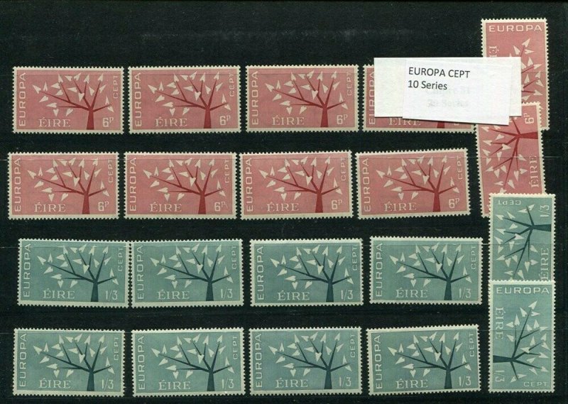 D093719 Europa CEPT 1962 Tree with 19 Leaves Wholesale 10 Series MNH Ireland