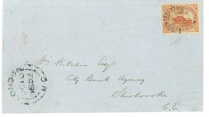 P2854 - COLONY OF CANADA SG NO. 1 ON FOLDED LETTER,-