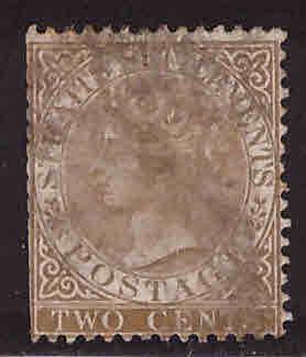 Straits Settlements Scott 10 2p Victoria 1867 perf 14 CC wmk