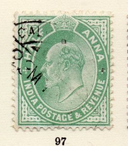 India 1911 Early Issue Fine Used 1/2a. 265997