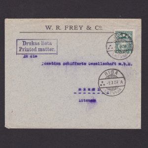 LATVIA 1923, Advertising cover from Riga to Memel