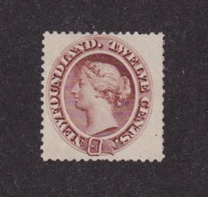 NEWFOUNDLAND # 28 VF-MLH 12cts QUEEN VICTORIA ON THE TRONE FOR A LONG TIME