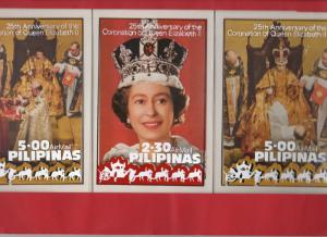 Philippines 1978 Original Artwork for SET (3) Coronation Queen Elizabeth II