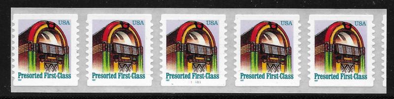 UNITED STATES SC# 2912B PL#111111 STRIP/5 FVF/MNH 1997