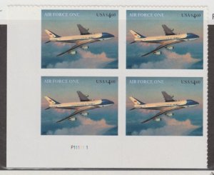 U.S. Scott #4144 Air Force One - Airplane Stamp - Mint NH Plate Block